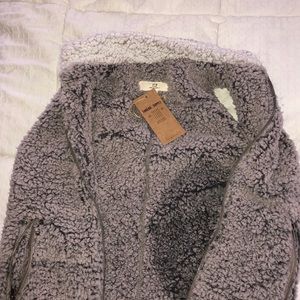 grey sherpa vest
